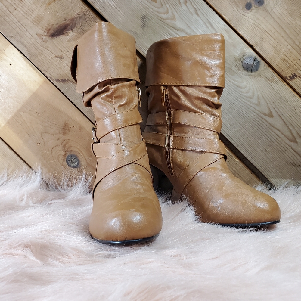 Rue21 Slouchy Camel Ankle Boots